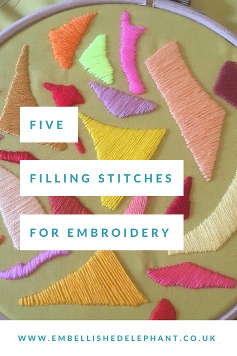 Embroidery Stitches Satin Stitch, Simple Stitch Embroidery, Filling In Embroidery, Embroidery Stitch For Filling, Embroidery To Fill Space, Embroidery Fill In Stitches, How To Fill In Embroidery Stitches, Embroidery Stitches Filling, Silk Stitch Embroidery