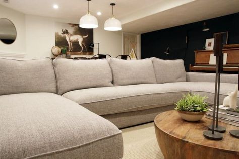 Basement Sectional, Interior Define Sofa, Basement Vibes, Basement Lounge, Sofa Modular, Heart Kids, Basement Reno, Basement Living Rooms, Houses Ideas