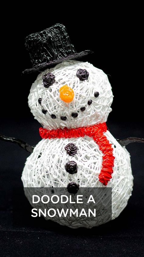 3d Doodle Pen Ideas, 3d Pen Ideas Easy, 3doodler Creations, 3d Pen Ideas, 3d Doodle Pen, 3d Doodler, Pen Tutorial, Snowman 3d, 3d Printer Pen