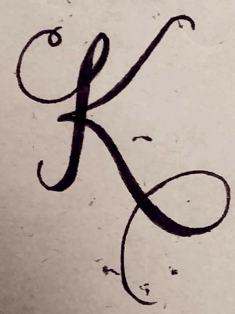 Initial K Tattoo Ideas, Tattoo Fancy Design, Letter K In Different Fonts, K Name Signature, K Drawing Letter, K In Different Fonts, Caligraphy K, K Tatoos Design, K Calligraphy Letter