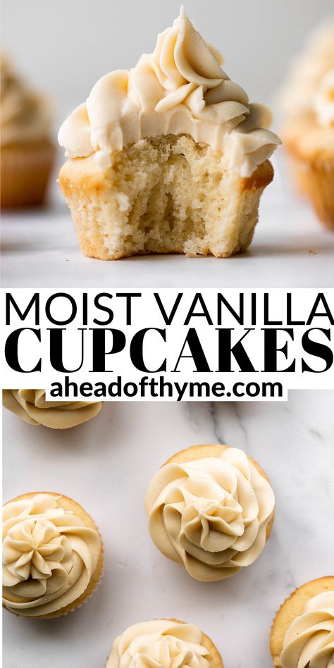 Best Vanilla Cupcake Recipe, Cupcakes With Buttercream Frosting, Moist Vanilla Cupcakes, Cupcakes With Buttercream, Nutella Buttercream, Birthday Cake Decorating Ideas, Bakery Food, Vanilla Cupcake Recipe, Cake Decorating Ideas