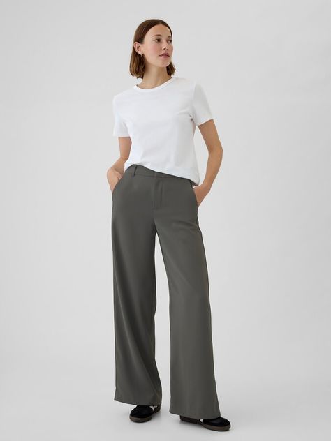 365 High Rise Trousers Women’s Work Trousers, High Rise Trousers, Capsule Wardrobe Basics, Easy Silhouette, Red Trousers, Work Trousers, Grey Trousers, Wardrobe Basics, Grey Pants