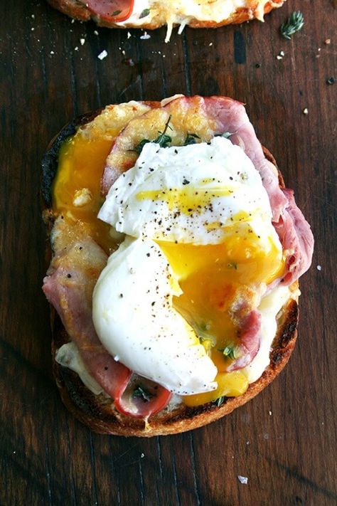 Egg Recipes, Poached Eggs, Ham Leftovers, Toasted Sandwiches, Egg Benedict, Croque Madame, Bbc Food, An Egg, Bagels