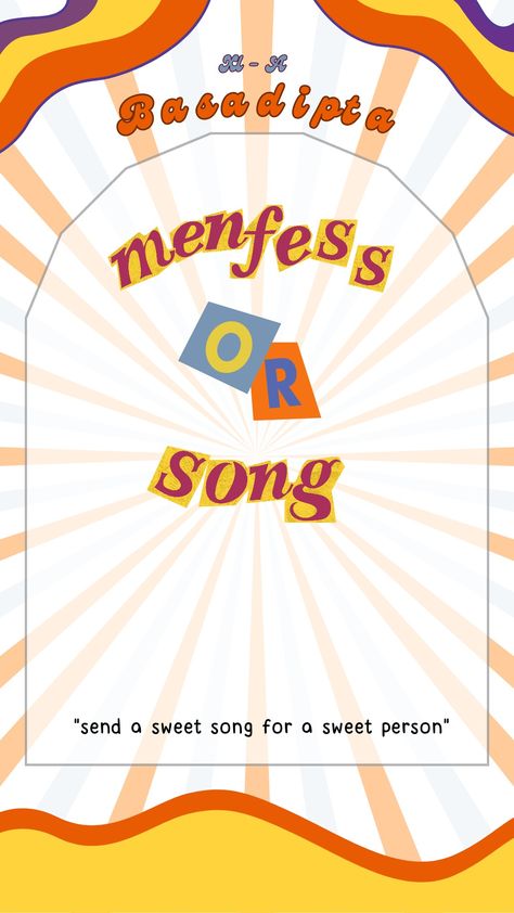 Menfess Or Song, Template Menfess, Bingo Challenge, Desain Buklet, Story Instagram, Badminton, Instagram Story, Songs, ? Logo