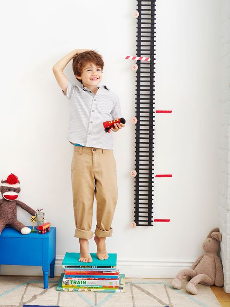 Train Track Growth Chart for the Train-loving kid! | Project Kid How To Become Tall, Tips To Increase Height, Get Taller Exercises, Height Grow, How To Get Tall, Human Growth And Development, Human Height, Taller Exercises, Child Growth