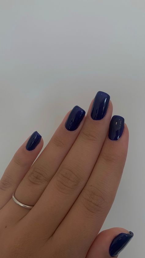 Acrylic Nails Dark Blue, Hoco Nails Acrylic, Blue Nails Gel, Nails Acrylic Short, Hoco Nails, Blue Gel Nails, Dark Blue Nails, Navy Nails, Navy Blue Nails