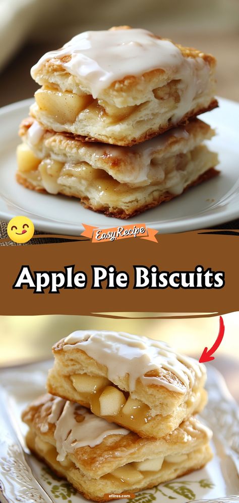 Bite into the sweet nostalgia of apple pie with these easy-to-make biscuits, filled with spiced apple slices and draped in a sweet glaze. #ApplePieBiscuits #FallFlavors #BiscuitBaking Biscuit And Apple Pie Filling, Apple Cinnamon Biscuits, Apple Pie Biscuits Desserts, Biscuit Apple Pie Desserts, Fried Apple Pies Using Canned Biscuits, Apple Pie Biscuits Recipe, Small Apple Pies, Apple Pie Biscuits, Fresh Apple Recipes