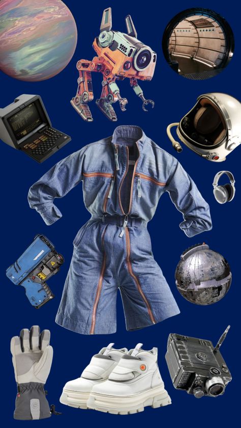 #space #outfitinspo #futuristic #spaceage #cyperpunk #outfits Space Jacket Aesthetic, Space Jacket Concept, Space Idol Outfit, Space Age Outfit, Outerspace Aesthetic Outfit, Space Suit Fashion, Retro Futuristic Outfit, Space Futuristic Aesthetic Outfit, 80s Space Aesthetic Fashion