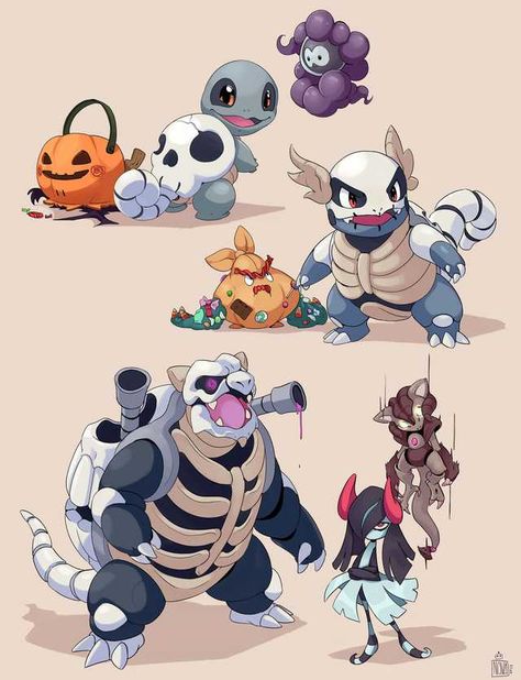 Fan Pokemon Designs, Pokemon Skeletons, Squirtle Halloween, Fan Made Pokemon, Cool Pokemon Pictures, Halloween Pokemon, Pokemon Design, 151 Pokemon, Lucario Pokemon