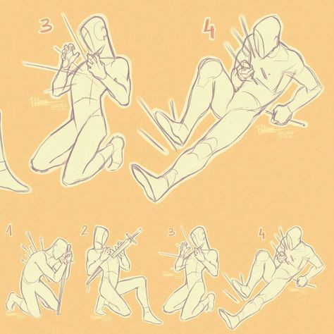 Shocked Character Pose, Knife In Chest Drawing, Stab References Pose, Shocked Drawing Poses, Stab Drawing Reference, Feral Art Poses, Lying On Back Pose Reference, Knife Stab Drawing, Fruity Poses Drawing Reference