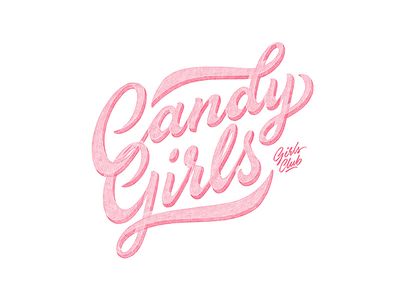 Candy Girls Candy Girls, Candy Logo, Logos Retro, Candy Club, Illustrator Design Tutorial, Logo Idea, Cute Shirt Designs, Vintage Icons, Candy Girl