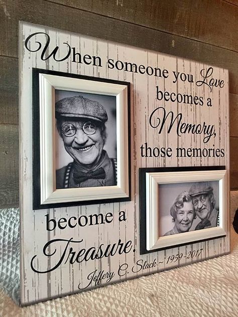 Diy Tableau, Vinyl Board, Condolence Gift, Memory Crafts, Creative Diy Gifts, In Memory Of Dad, Personalised Frames, Bereavement Gift, Cadeau Photo