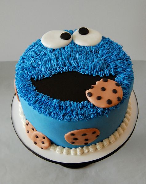 Cookie Monster Cakes, Monster Birthday Cakes, Cookie Monster Cake, Oven Kitchen, Inside Cake, Cookie Monster Party, Cookie Monster Birthday, Cookie Cake Birthday, Monster Cake