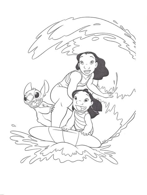 Free Printable Lilo and Stitch Coloring Page                                                                                                                                                      More Lilo And Stitch Coloring Pages, Lilo I Stitch, Stitch Coloring, Disney Coloring Sheets, Lilo En Stitch, Bratz Coloring, Angel Coloring Pages, Stitch Coloring Pages, Lilo And Stitch Ohana