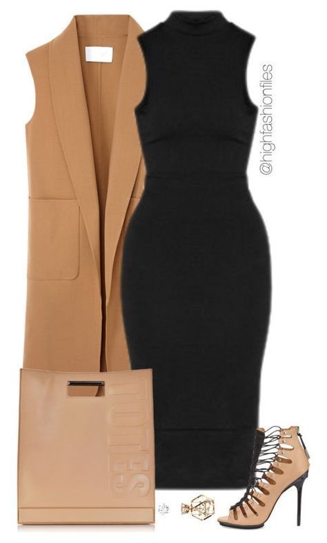 8c01a75941549a705cf7275e41b21f0ddesc47407660ri Office Interview Outfit, Black Dress Accessories, Vest Outfits For Women, Stylish Jumpsuit, Outfits Polyvore, Ladies Dress Design, Business Outfits, Office Outfits, Polyvore Outfits