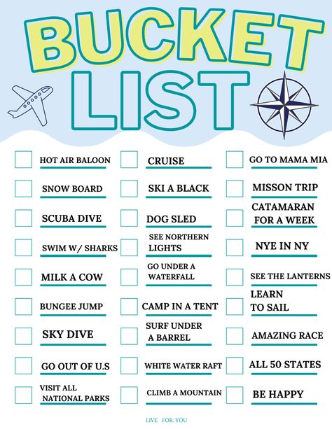 Life Bucket List, Lifetime Bucket List, List Of Aesthetics, Best Bucket List, Bucket List Journal, Date Activities, Inspirational Quotes Background, Places In Usa, Bullet Journal Paper