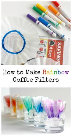 How to Make Rainbow Coffee Filters with this super cool science experiment! Coffee Filter Art, Rainbow Activities, Coffee Filter Crafts, Coffee Filter Flowers, Rainbow Coffee, Kid Experiments, Cool Science Experiments, Preschool Science, Coffee Filters