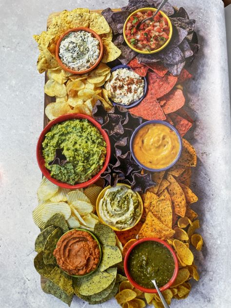 Dips Board, Dip Board, Nye Food, Charcuterie Party, Chips Dip, Unusual Furniture, Charcuterie Inspiration, Night Food, Snack Board