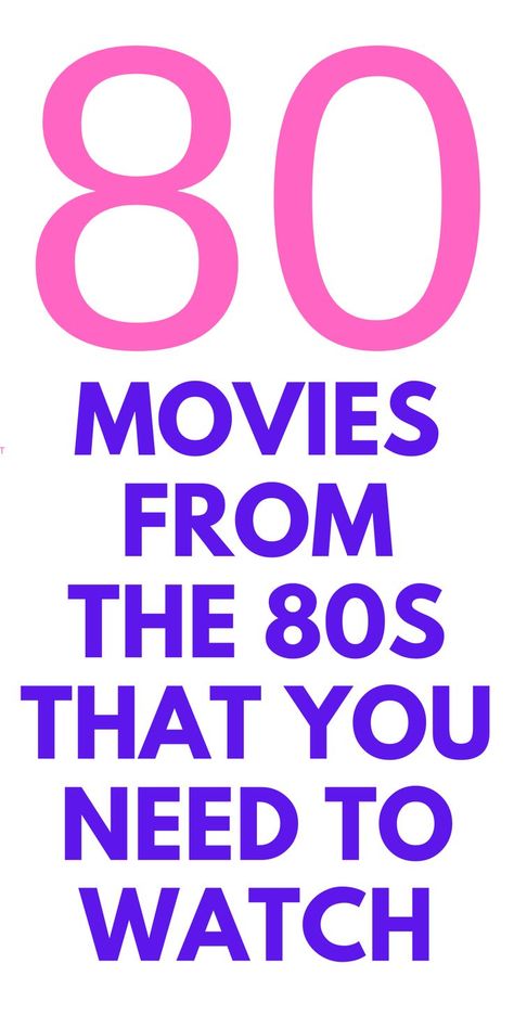 80 MOVIES FROM THE 80'S TO WATCH - Here are the best movies from the 1980's that you don't want to miss! 80 Movies, Movies From The 80s, Harry And The Hendersons, Adventures In Babysitting, Driving Miss Daisy, 1980s Movies, National Lampoons Vacation, Better Off Dead, Romancing The Stone