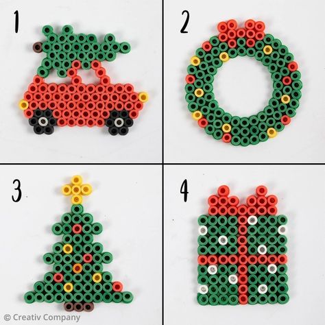 Pearler Beads Christmas Patterns, Ornament Perler Beads, Christmas Aquabeads, Fuse Bead Ornaments, Pearler Bead Christmas Ornaments, Christmas Hamma Beads, Hama Beads Christmas Ornaments, Christmas Ornament Perler Beads, Iron Beads Christmas