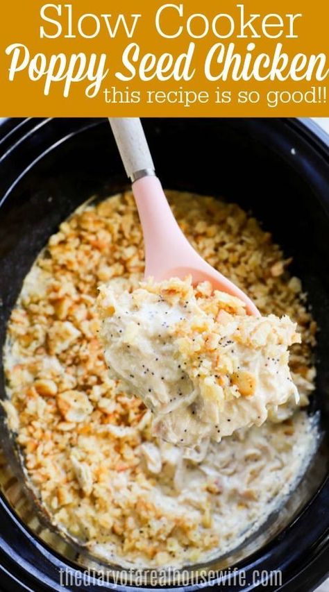 Crock Pot Poppy Seed Chicken, Poppy Seed Chicken Crockpot, Crockpot Poppyseed Chicken, Easy Poppy Seed Chicken Casserole, Crockpot Chicken For A Crowd, Healthy Poppyseed Chicken, Crock Pot Chicken Casserole Recipes, Crockpot Chicken Casserole Recipes, Potluck Crockpot Recipes