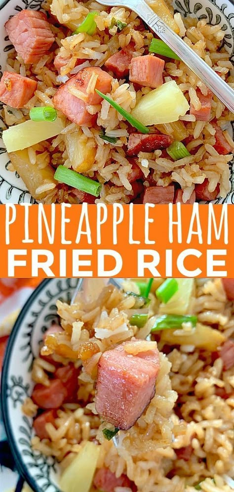 Ham And Pineapple, Ham Fried Rice, Ham Dishes, Easy Fried Rice, Pineapple Ham, Ham Dinner, Leftover Ham Recipes, Arroz Frito, Ham Recipes