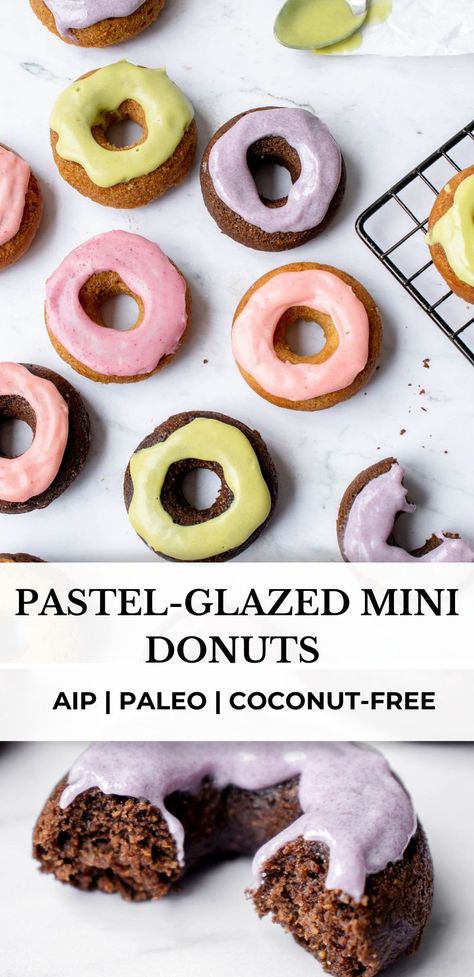 Aip Baking, Pastel Mini, Aip Desserts, Grain Free Desserts, Carob Powder, Gluten Free Donuts, Aip Paleo, Spring Desserts, Paleo Treats