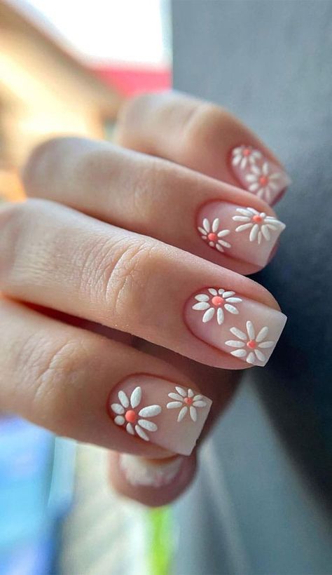 Stylish Nail Art, Pride Nails, Nails Flower, Simple Spring Nails, Fall Nail Ideas, Ten Nails, Beauty Hacks Nails, Nails Matte, Racun Shopee