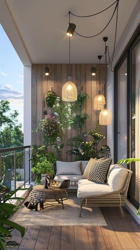 Balcony Design Exterior Terraces, Tiny Balcony Ideas, Exterior Balcony Design, Balcony Design Exterior, Balcony Interior Design, Modern Balcony Design, Aesthetic Balcony, Modern Balcony Ideas, Cozy Balcony