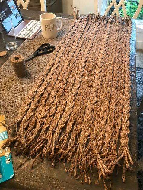 Door Matts, Jute Door, Jute Mats, Jute Macrame, Jute Doormat, Door Mat Diy, Burlap Rug, Dollar Tree Pumpkins, Diy Boho Decor