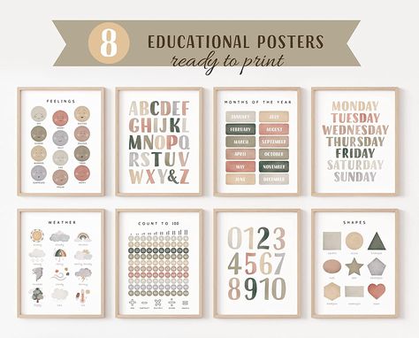 Montessori Posters, Toddler Playroom Decor, Preschool Supplies, Calm Corner, Montessori Bedroom, Emotion Chart, Homeschooling Tips, Counting To 100, Homeschool Decor