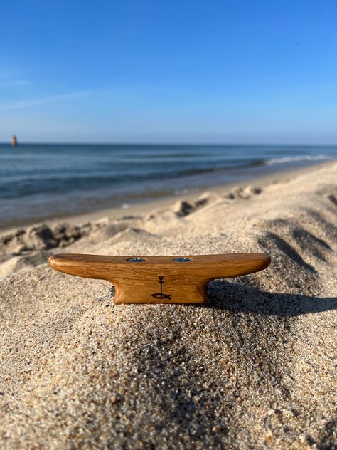 Wooden bottle opener on the sand in the beach.M Boat Gifts, Chelsea C, Boat Table, Boat Cleat, Gifts For Boaters, Boat Cleats, Boating Gifts, Personalized Bottle Opener, Boat Names