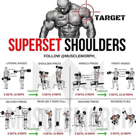 (Swipe Left) Complete 6 days a week superset workout plan!✅@musclemorph_ Monday: Chest Tuesday: Back Wednesday: Shoulders Thursday: Legs Friday: Arms Saturday: Abs Sunday: Rest - Enhance your progress with MuscleMorph Supplements from the LINK in our BIO ✔️MuscleMorphSupps.com . TAG YOUR GYM PALS #MuscleMorph Chest Workouts, Gym Antrenmanları, Gym Workout Chart, Gym Workouts For Men, Muscle Building Workouts, Weight Training Workouts, Workout Chart, Workout Plan Gym, Gym Workout Tips