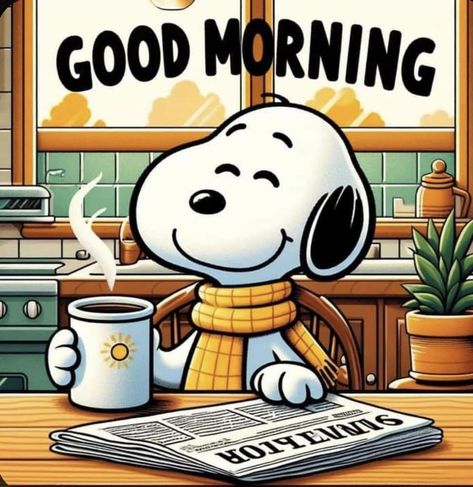 Snoopy Sipping Coffee - Good Morning Pictures, Photos, and Images for Facebook, Tumblr, Pinterest, and Twitter Good Morning Cartoon, Good Morning Snoopy, Good Morning Funny Pictures, Morning Coffee Images, Cute Good Morning Images, Snoopy Images, Funny Good Morning Quotes, Morning Quotes Funny, Snoopy Wallpaper