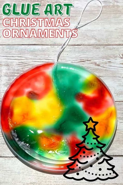 Science Themed Christmas Ornaments, Upper Elementary Christmas Ornaments, Bauble Crafts For Kids, Elementary Ornament Crafts, Clear Ornaments For Kids, Art Class Christmas Ornaments, Middle School Christmas Ornaments, Plastic Cup Ornaments Melted Video, Ornaments Preschool Craft