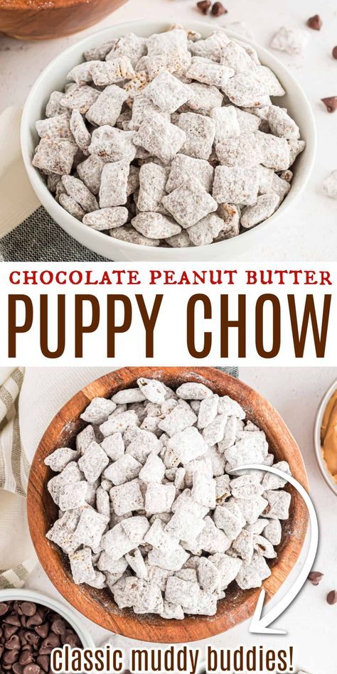 Easy Puppy Chow, Chex Mix Recipes Original, Puppy Chow Chex Mix Recipe, Puppy Chow Recipe, Chex Mix Puppy Chow, Muddy Buddies Recipe, Chow Recipe, Puppy Chow Recipes, Chex Cereal