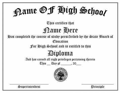 13+ High School Diploma Templates [FREE Blank Printables] Free High School Diploma, Fake High School Diploma, Homeschool Diploma, Diploma Design, Graduation Certificate Template, Doctors Note Template, High School Transcript, Graduation Diploma, School Diploma