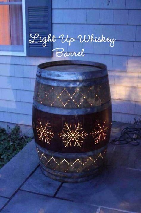 DIY Ideas With Old Barrels - Light Up Whiskey Barrel - Rustic Farmhouse Decor Tutorials and Projects Made With a Barrel - Easy Vintage Home Decor for Kitchen, Living Room and Bathroom - Creative Country Crafts, Dog Beds, Seating, Furniture, Patio Decor and Rustic Wall Art and Accessories to Make and Sell tp://diyjoy.com/diy-projects-old-barrels Porch Light, Country Crafts, Whiskey Barrel, Rustic Wall Art, Cool Ideas, Wine Barrel, Porch Lighting, Easy Home Decor, Rustic Walls