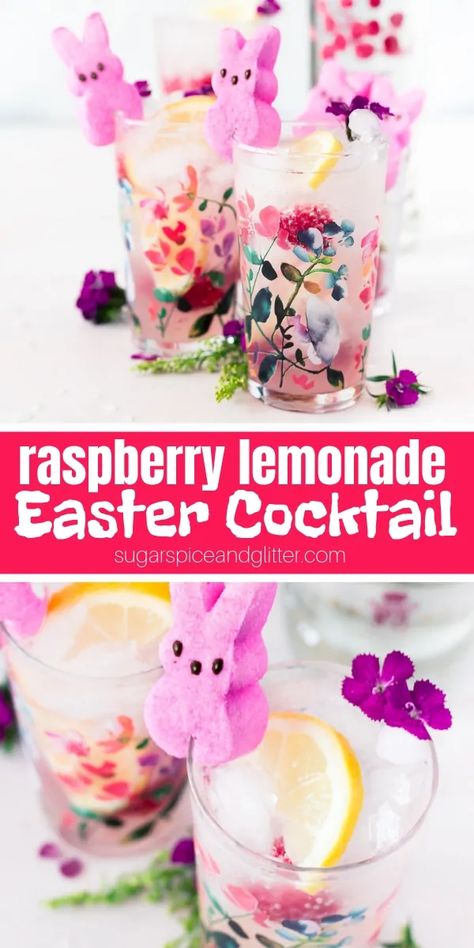 Easter Alcoholic Drinks, Raspberry Lemonade Cocktail, Raspberry Lemonade Vodka, Easter Cocktail Recipes, Smirnoff Raspberry, Easter Cocktail, Easter Drink, Easter Cocktails, Easter Party Food