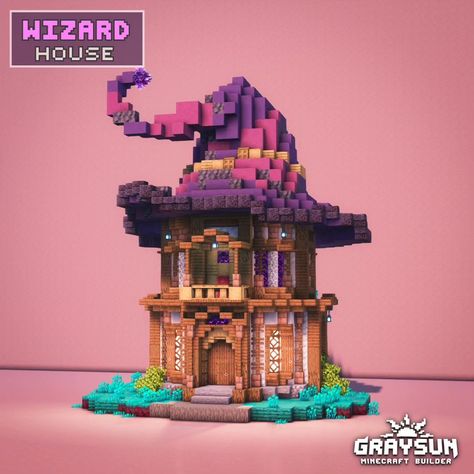 Minecraft - Wizard House ➡️ Support my work on Patreon and request my builds as a benefit! (Link in bio) Join the bakery Minecraft… | Instagram Minecraft Wizard House, Easy Minecraft House Ideas, Minecraft House Ideas Easy, Minecraft Witch House, House Design Minecraft, Minecraft Wizard, House Ideas Minecraft, Minecraft Fantasy House, Minecraft Enchantments