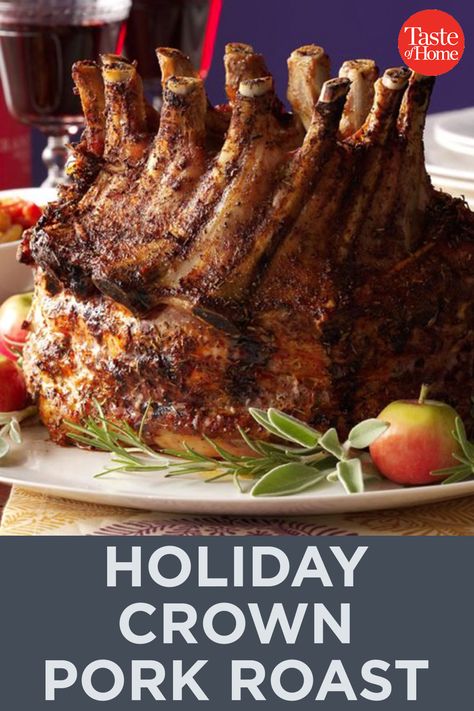 Crown Pork Roast Recipes, Crown Pork Roast, Crown Roast Recipe, Christmas Roast Recipes, Crown Roast Of Pork, Vintage Christmas Recipes, Crown Roast, Pork Roast Recipe, Christmas Roast