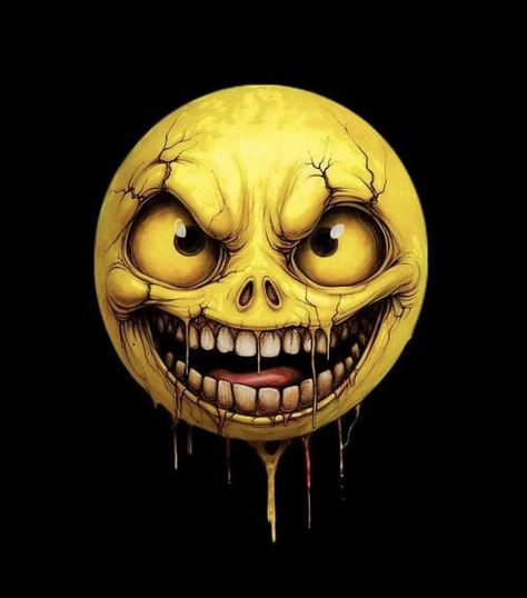 Scary Emoji Faces, Creepy Smiley Face, Scary Emoji, Black Skulls Wallpaper, Cute Monsters Drawings, Android Wallpaper Dark, Album Cover Wallpaper Collage, Black Wallpaper Iphone Dark, Dragon Artwork Fantasy