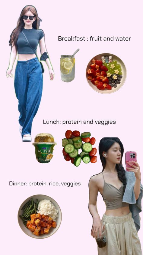 Model Diet Foods, Lisa Diet Blackpink, Glow Up Food Diet, Lose Wight Girl Food, Wonyoungism Diet, Kpop Diets, High Protein Diets, High Protein Diet Plan, Food Calories List