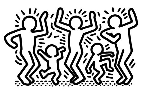 Keith Haring Dancing, Keith Haring Inspired, Children Dancing, Dance Marathon, Keith Haring Art, Cool Facts, Haring Art, Kandinsky Art, Public Artwork