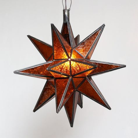 Pyrography Projects, Star Pendant Lighting, Moravian Star, Star Lantern, Traditional Pendant Lighting, Star Lanterns, Farmhouse Pendant Lighting, Copper Pendant Lights, Glass Stars