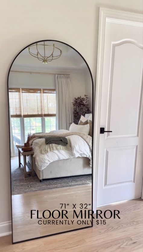 Oversized matte black mirror Large Floor Mirror In Living Room, Large Standing Mirror, Oversized Floor Mirror, Large Floor Mirror, Floor Length Mirror, Tall Mirror, Leaning Mirror, Entryway Mirror, Linen Drapes