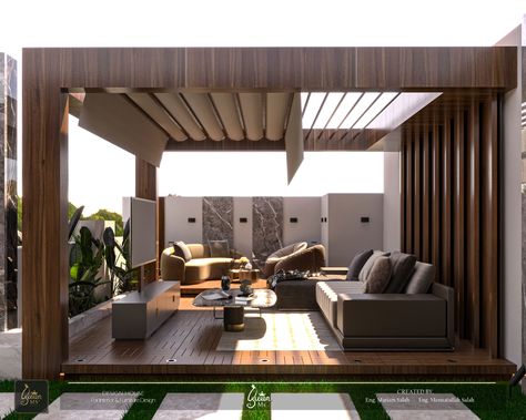 Wpc pergola design in rooftop Luxury Pergola, Pergola Design, Pergola Designs, Roof Design, Roof, Pergola, Flooring, Design