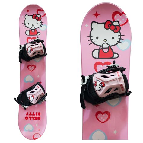 Hello Kitty Snowboard, Hello Kitty Roller Skates, Hello Kitty Snow Suit, Snowboard Bib, Pink Snowboard, Ski Mask Tattoo, Bloxburg Bedroom Ideas, Snowboard Bibs, Bloxburg Bedroom