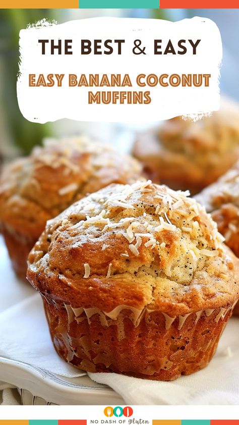 Banana Uses Ripe, Banana Muffins With Coconut Flour, Tropical Muffins, Coconut Flour Banana Muffins, Banana Bread Cupcakes, Coconut Muffin Recipes, Banana Coconut Muffins, Healthy Banana Recipes, Banana Recipes Easy