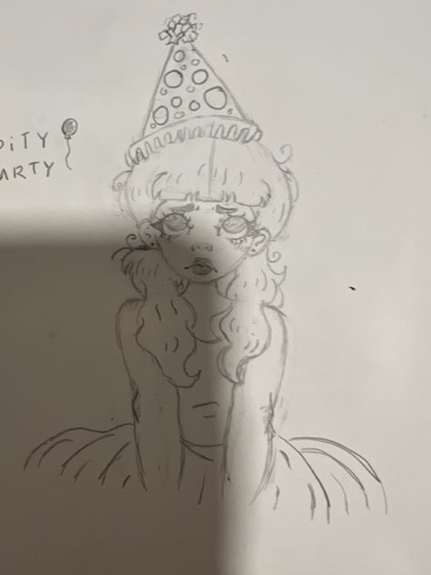 Melanie Martinez Pity Party Art, Mealine Martinez Drawings, Cute Drawings Melanie Martinez, How To Draw Melanie Martinez Easy, Melanie Martinez Art Ideas, Drawing Inspo Cute, Melanie Martinez Doodles Easy, Melanie Martinez Aesthetic Drawings, Melanie Martinez Sketch Easy